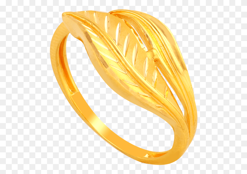 506x534 Exquisitely Etched Leaf Gold Ring Without Stone Gold Ring, Banana, Fruit, Plant HD PNG Download