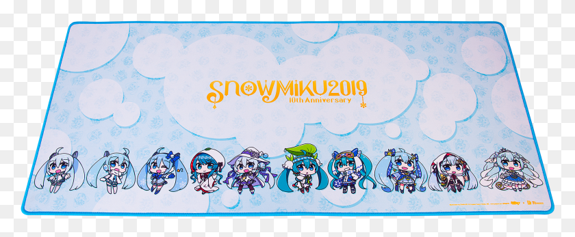 1836x677 Extended Snow Miku Edition Gaming Mouse Pad Delivers Mousepad, Label, Text, Sticker HD PNG Download