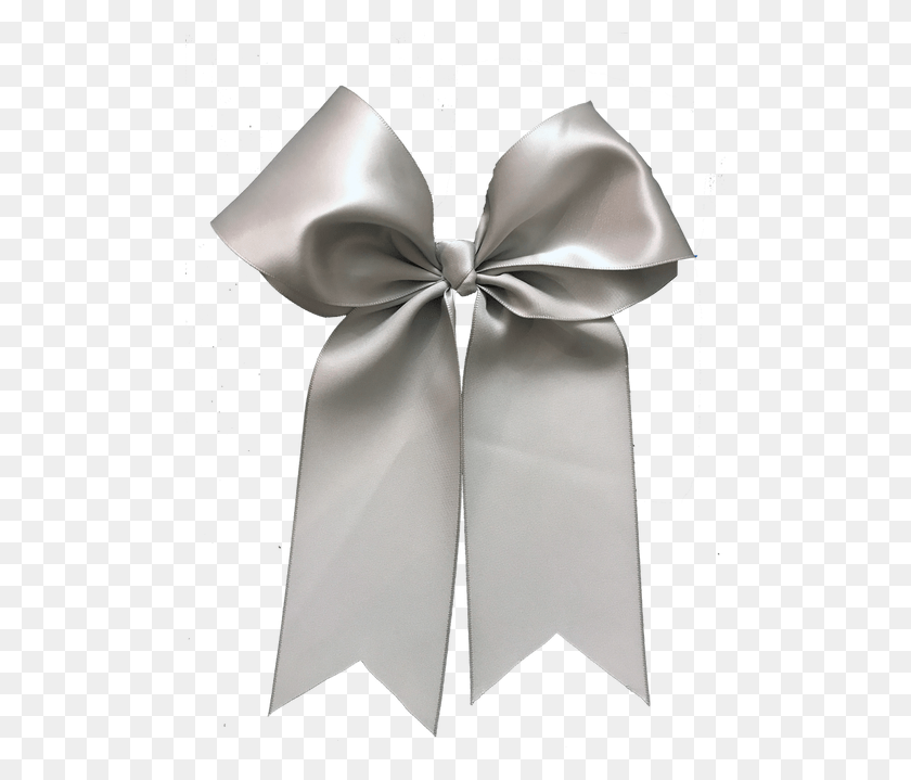 498x659 Extra Large Silver Satin Bow With Long Tails On Large Satin, Sash HD PNG Download