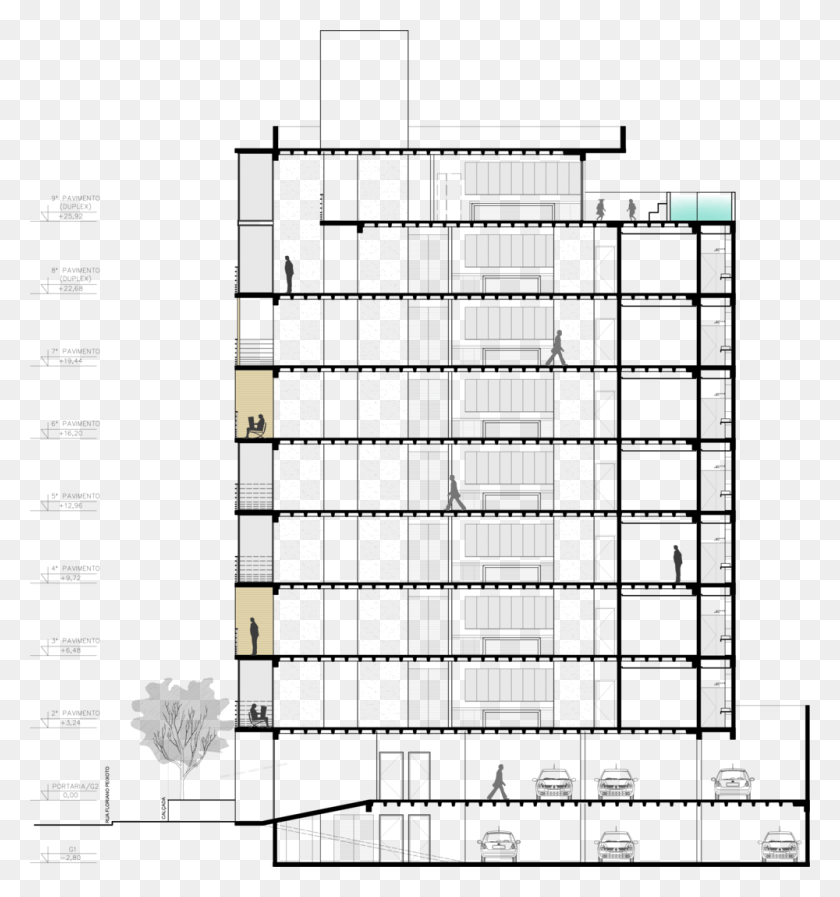 1000x1074 F Edificio Ff Corte Caligrafía, Texto, Plano, Parcela Hd Png