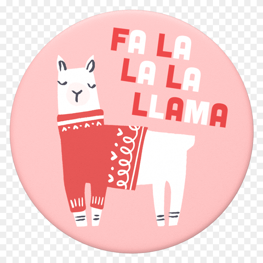 823x824 Fa La Llama Pink Popsockets Fa La La La Llama Popsocket, Label, Text, Logo HD PNG Download