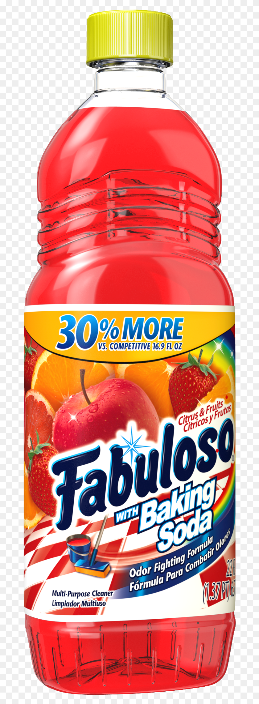 690x2217 Fabuloso All Purpose Cleaner With Baking Soda Citrus, Food, Juice, Beverage HD PNG Download