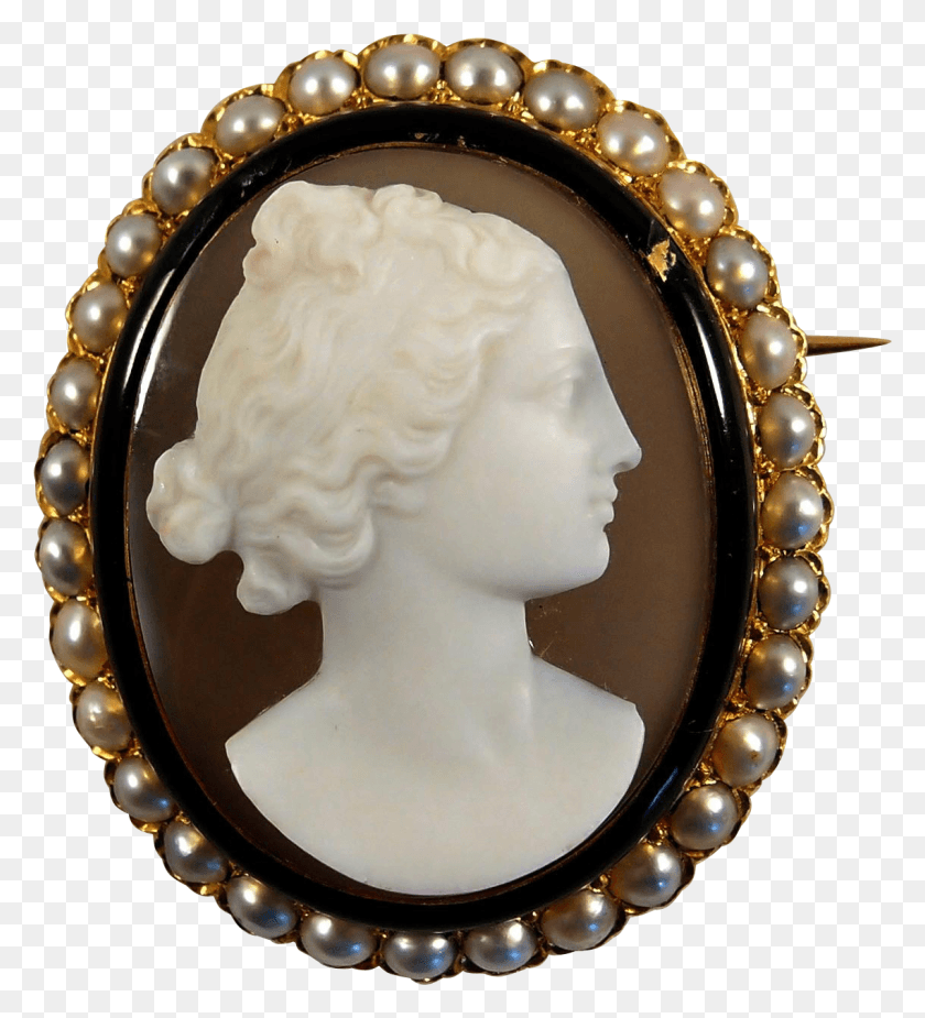 1139x1264 Fabulous Italian Cameo Brooch With 18k Solid Gold Pearl, Accessories, Accessory HD PNG Download