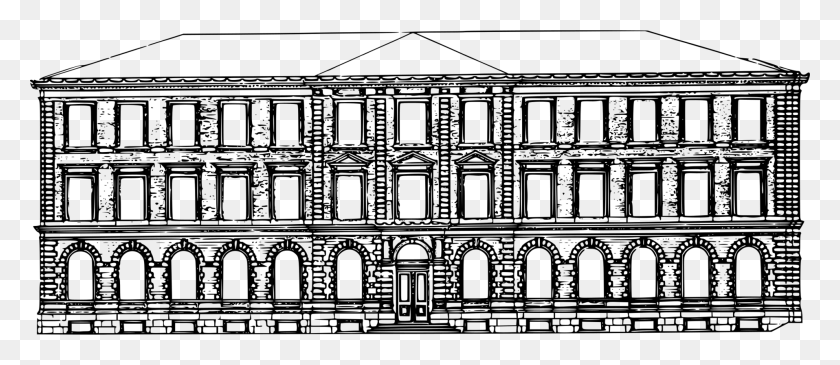 1915x750 Facade Old House Pirot Building Drawing Very Big House Clipart, Gray, World Of Warcraft HD PNG Download