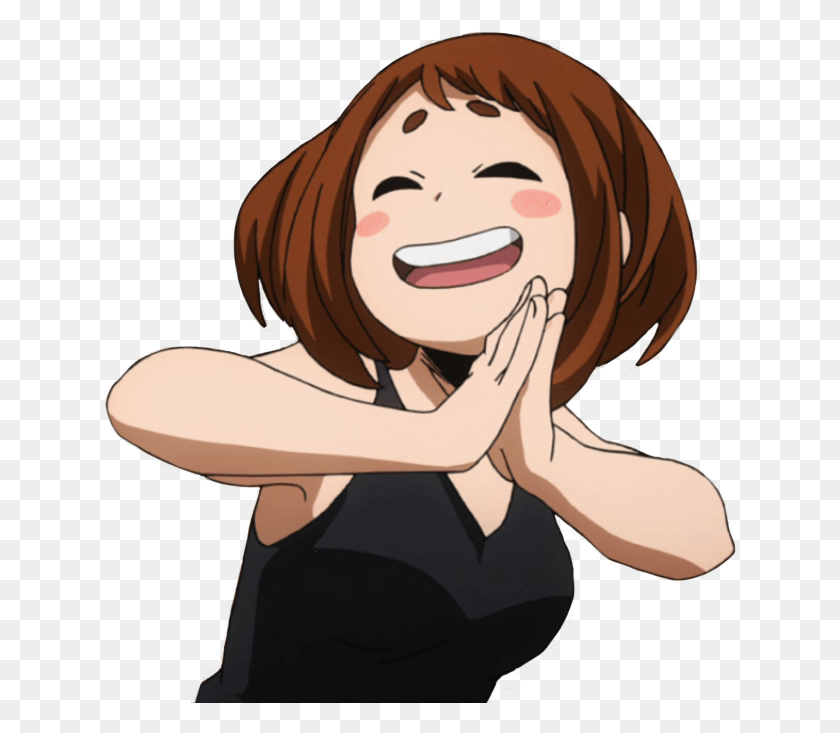 633x673 Face Facial Expression Smile Nose Human Hair Color Bnha, Person, Female, Head HD PNG Download