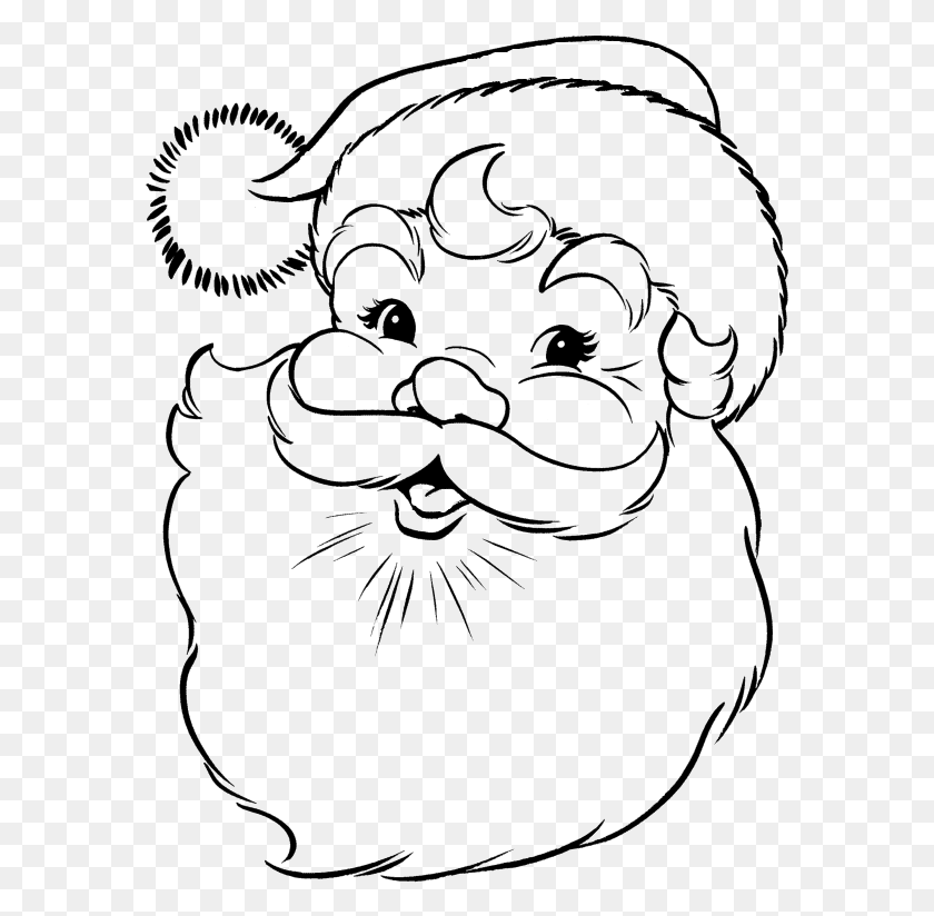 581x764 Face Of Santa Claus In Christmas Coloring Pages Drawing Santa Claus Eyes, Stencil, Mask HD PNG Download