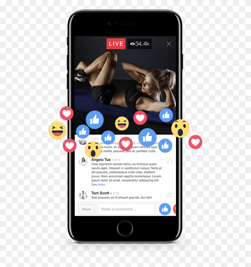 517x834 Facebook Live Reaction Counter Iphone, Advertisement, Poster, Flyer HD PNG Download