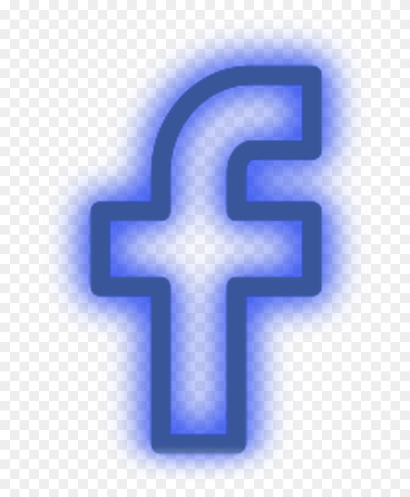 678x957 Facebook Logo Icon Led Blue Darkblue Light F Freetoedit Fancy Facebook Logo, Symbol, Cross, Crucifix HD PNG Download