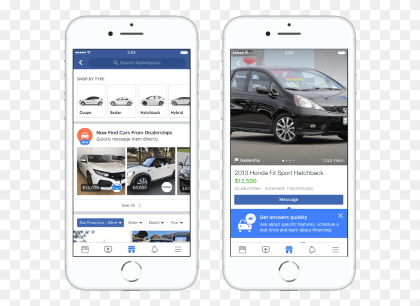 588x553 Facebook Marketplace Doubles Down On Used Car Sales Facebook Marketplace, Mobile Phone, Phone, Electronics HD PNG Download