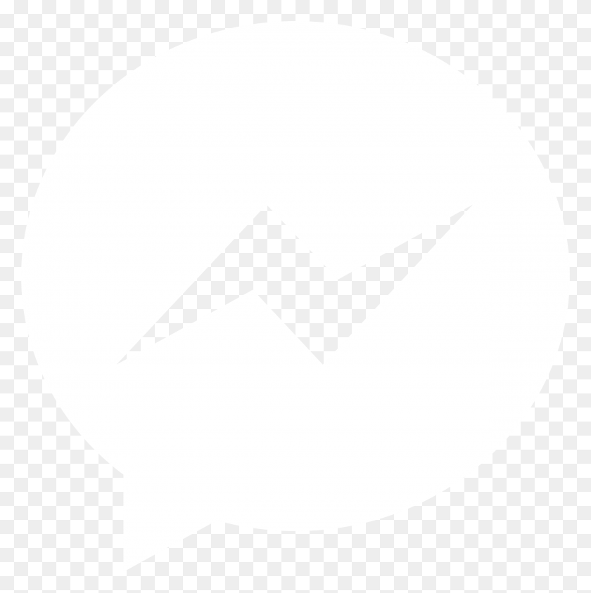 2400x2414 Facebook Messenger Logo Black And Ahite White Cinematic Bars, Stencil, Symbol, Lamp HD PNG Download