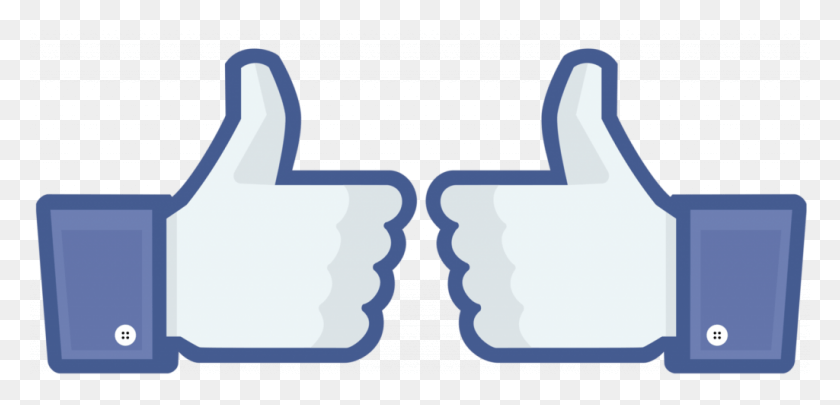 1024x454 Descargar Png Facebook Thumbs Up Clipart Great Clipart Silueta Facebook Double Thumbs Up, Papel, Hacha, Herramienta Hd Png