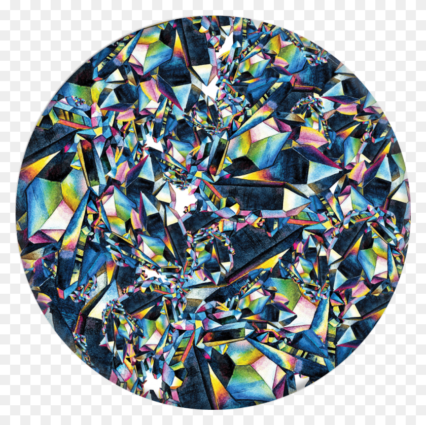 1000x1000 Facet Gloss Black Popsocket Rainbow Gem Texture, Кристалл, Минерал, Аксессуары Hd Png Скачать