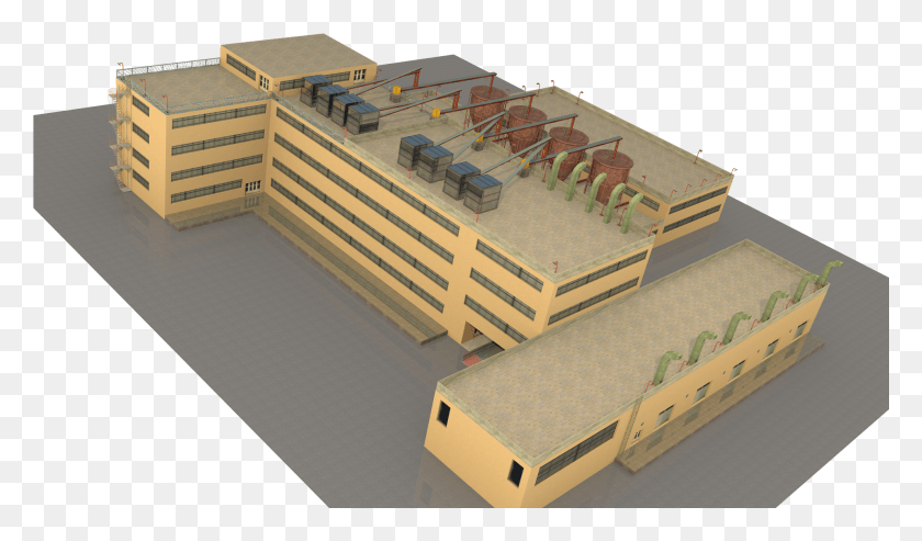 1921x1068 Factory 3d Model Sample 39507, Box, Building, Office Building HD PNG Download