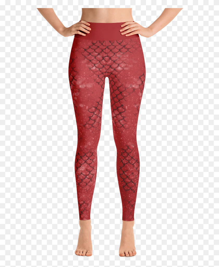 567x965 Faded Red Mermaid Yoga Leggings Morrigan Leggings, Pants, Clothing, Apparel HD PNG Download