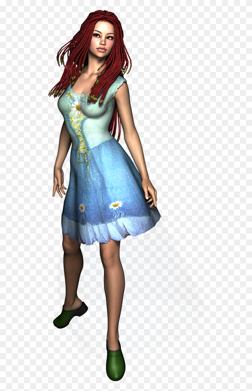 526x1246 Fae Fairy Girl Fantasy Elf Image Girl, Clothing, Apparel, Evening Dress HD PNG Download