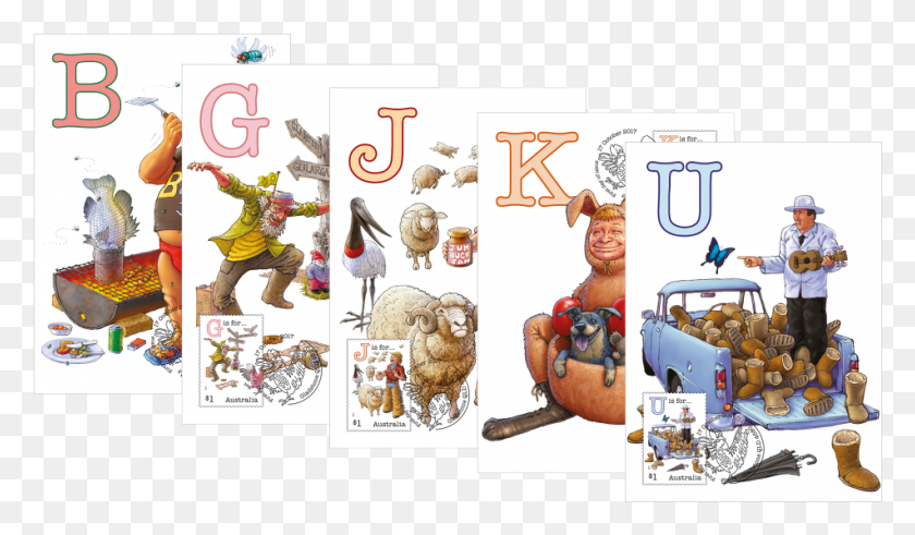 951x526 Descargar Png Fair Dinkum Alfabeto Australiano Parte 3 Maxicard Conjunto De Dibujos Animados, Texto, Número, Símbolo Hd Png