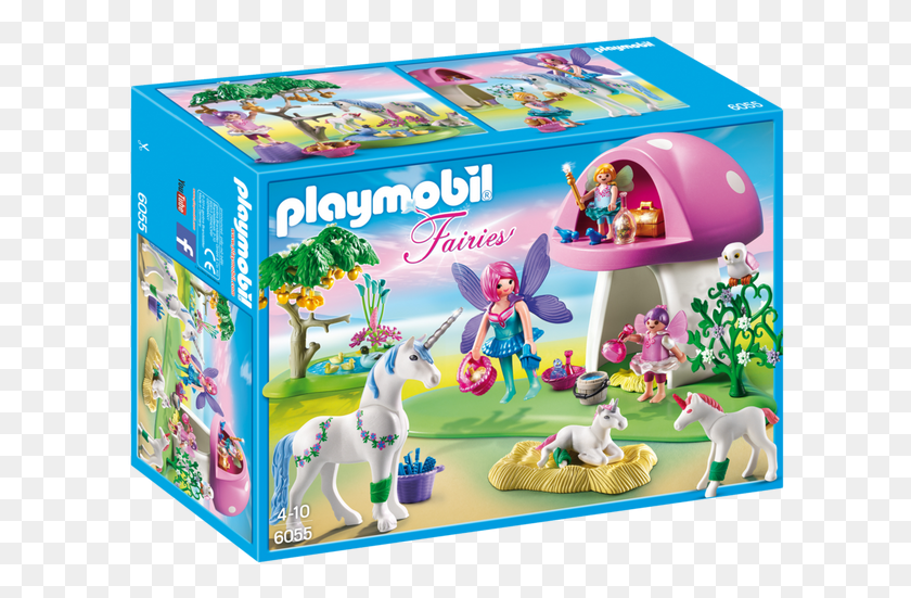 606x491 Fairies With Toadstool House Playmobil Fairies, Figurine, Toy, Person HD PNG Download
