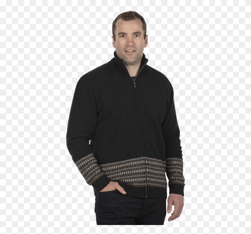 405x723 Fairisle Jacket Ne407 Charcoal Standing, Ropa, Vestimenta, Suéter Hd Png