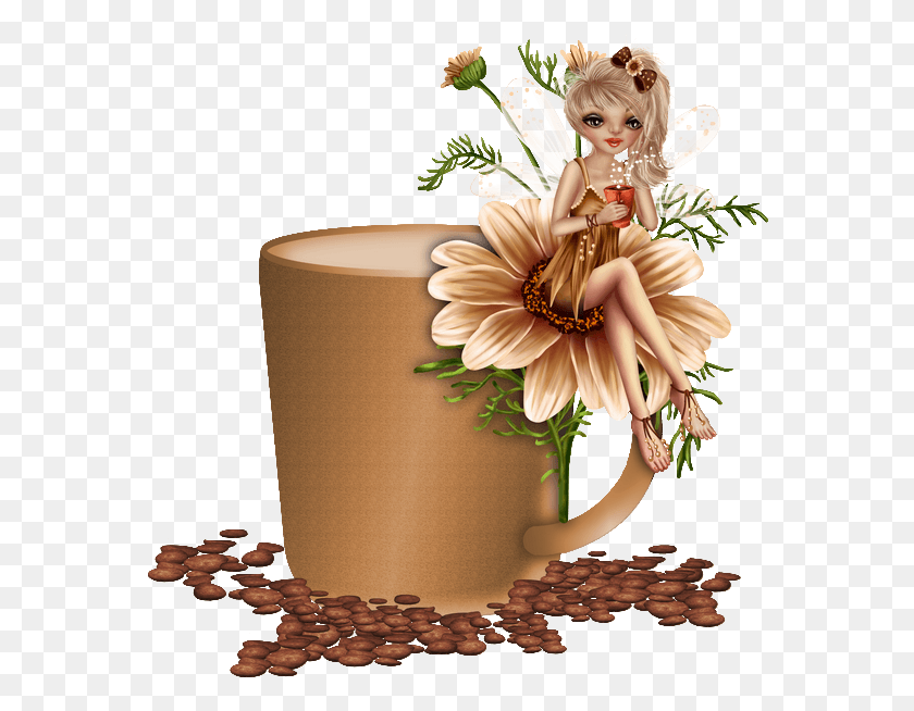 572x594 Fairy Cute Brown Flower Flowers Nature Cup Mug Tube Tasse De Noel, Coffee Cup, Graphics HD PNG Download