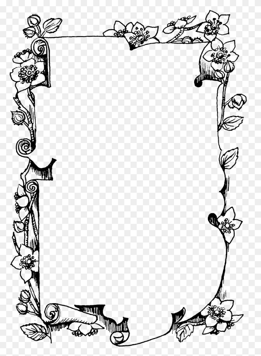 841x1170 Fairy Digi Stamp Image Click Here To Now Flower Frame Transparent Black, Leisure Activities HD PNG Download