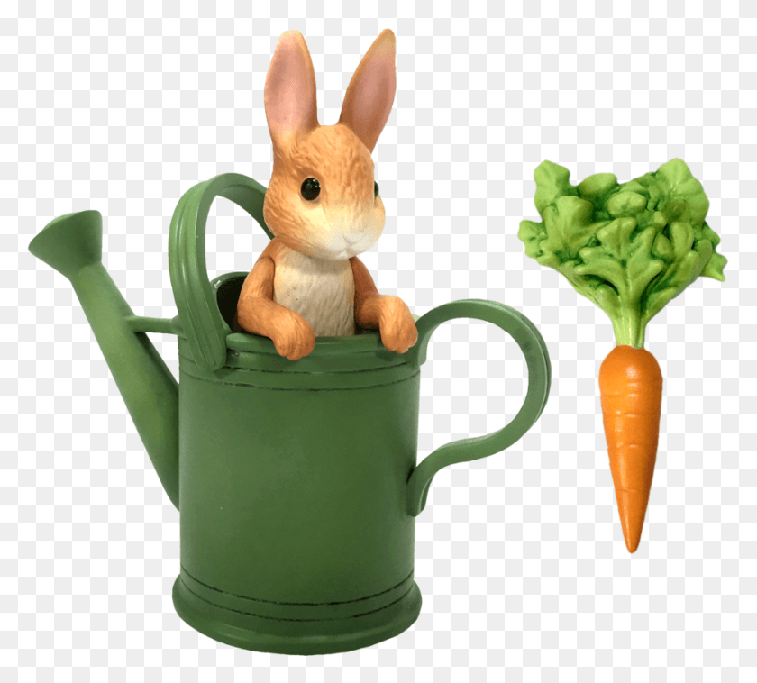 901x807 Fairy Garden Peter Rabbit And Watering Can Fairies Peter Rabbit Garden Watering Can, Tin, Can, Toy HD PNG Download