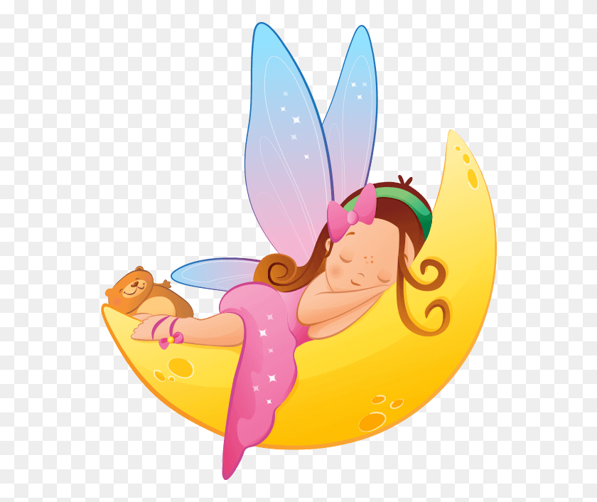 558x646 Fairy On The Moon Illustration, Water, Sweets, Food HD PNG Download
