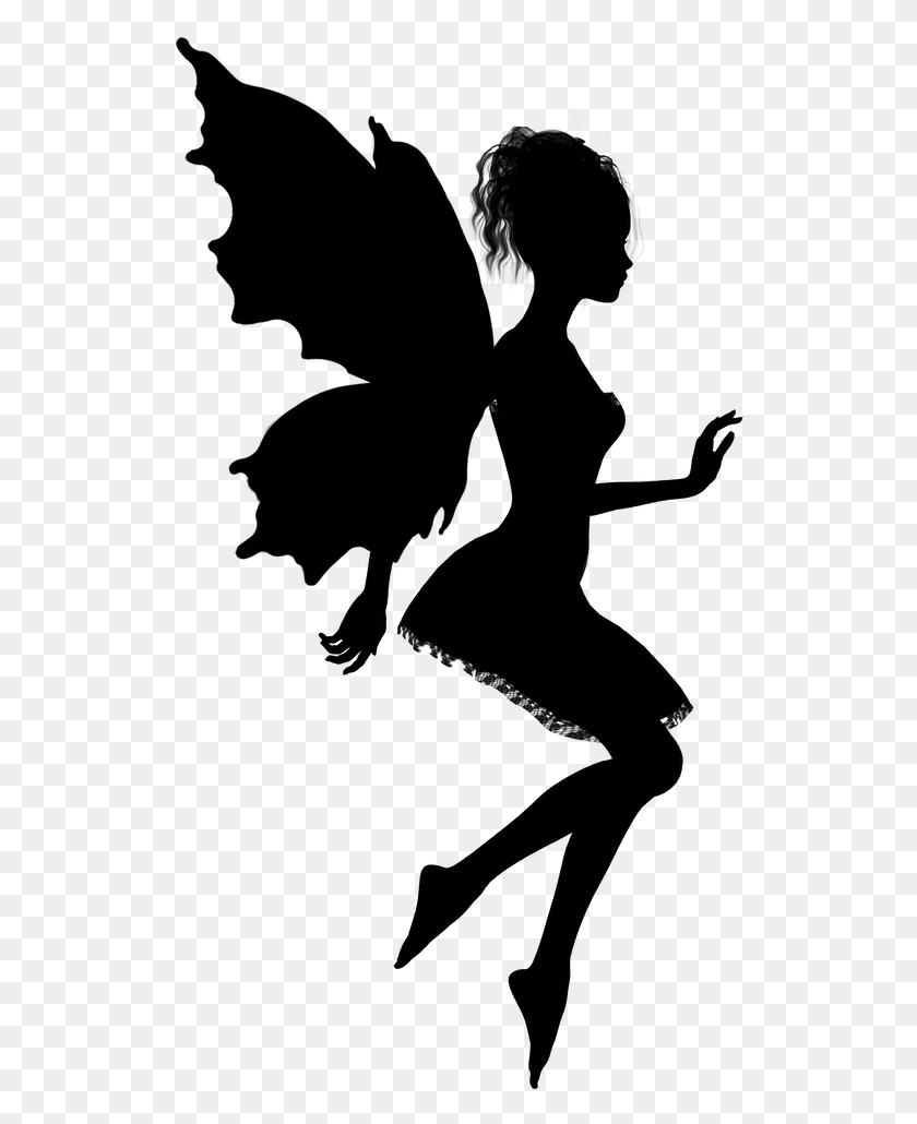 Силуэт феи с крыльями