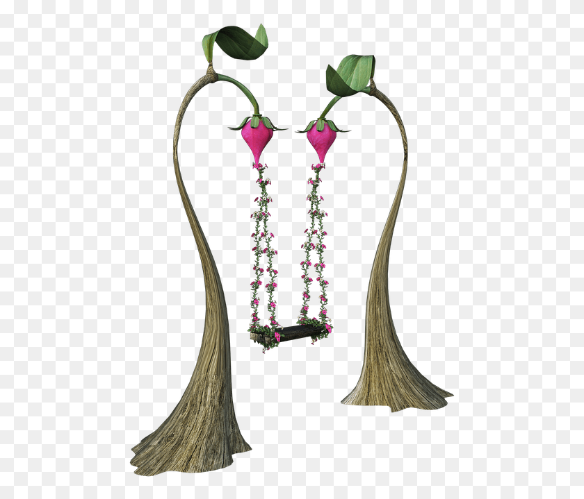 473x659 Fairy Swing Roses Seat Wooden Leaves Design Illustration, Accessories, Accessory, Necklace HD PNG Download