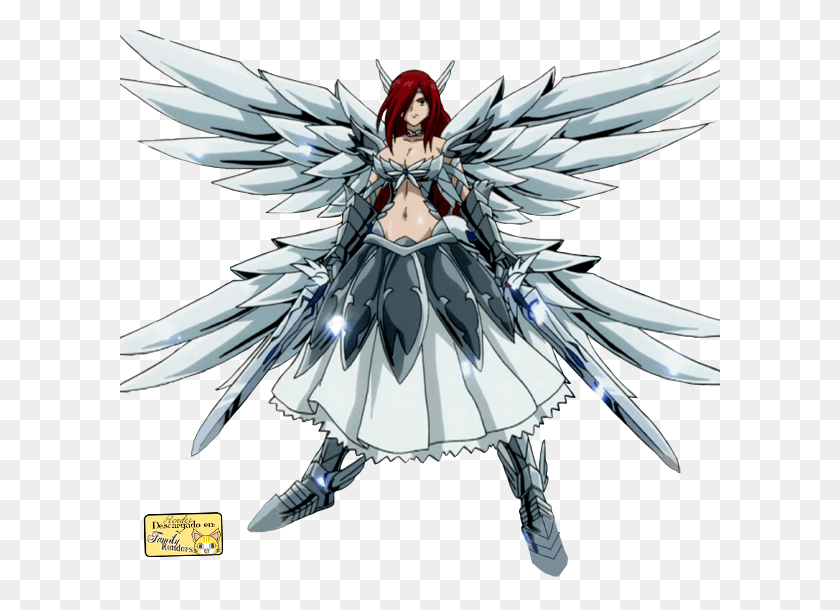 600x550 Fairy Tail Girl Erza, Bird, Animal, Armor HD PNG Download