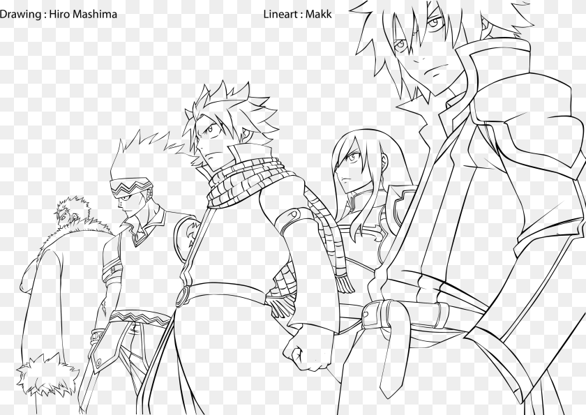 Fairy Tail Lineart, Gray Transparent PNG