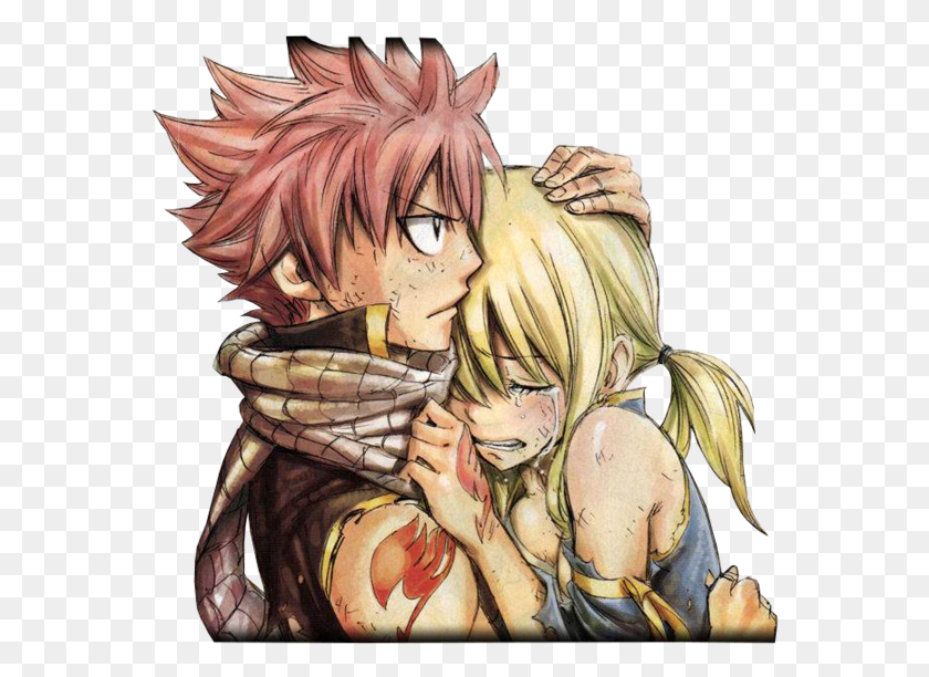568x552 Fairy Tail Nalu Transparent By Roschi93 D4g5ct0 Manga Fairy Tail Lucy, Comics, Book, Person HD PNG Download