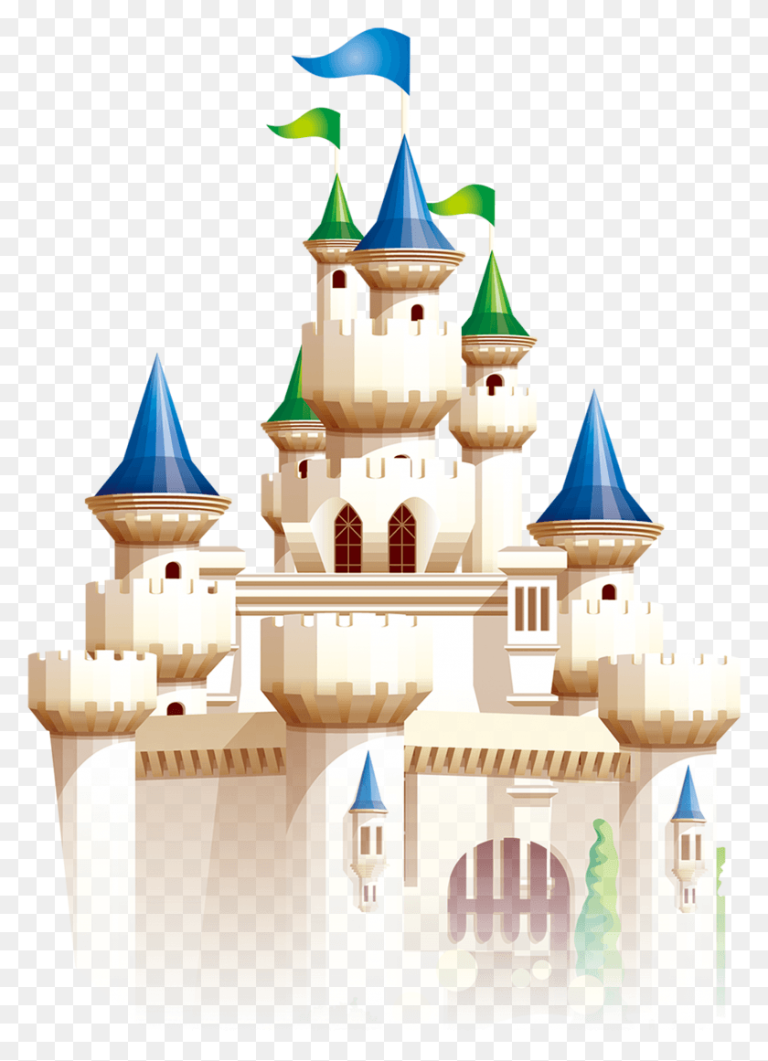 Сказочный дворец на белом фоне