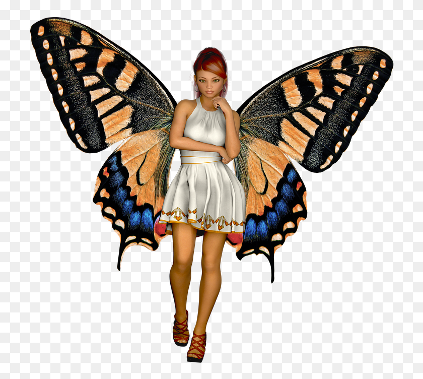 728x692 Fairytale Mysterious Butterflies Give Yourself Time Butterfly Print, Person, Human, Toy HD PNG Download