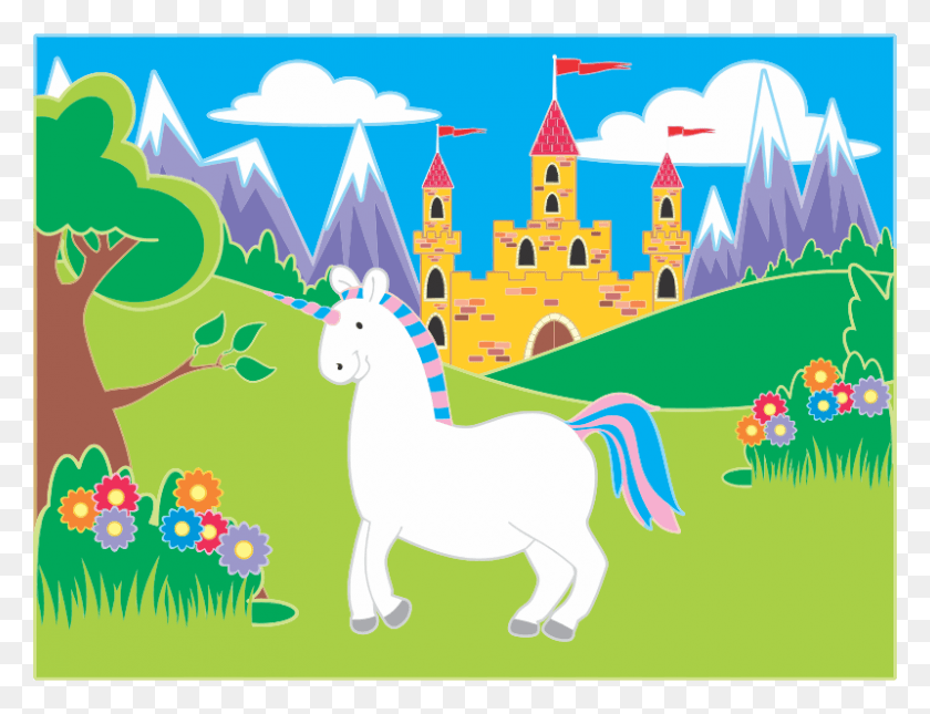 800x600 Fairytale Unicorn Landscape Clipart Icon Unicorn Landscape, Graphics, Horse HD PNG Download