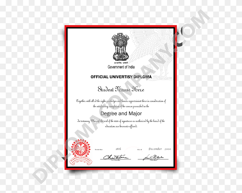 622x608 La India Png / Diploma Falso De La India Png