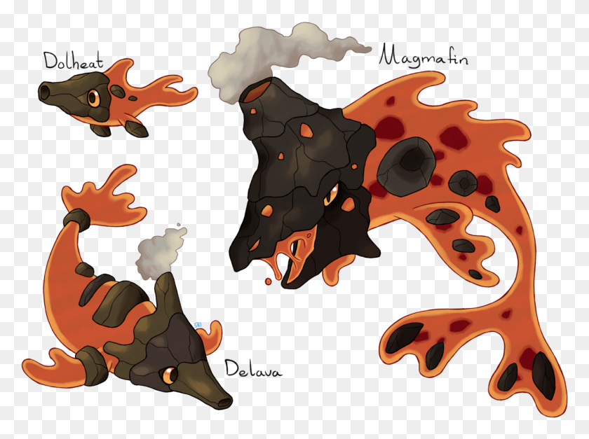 1256x914 Fakemon Lava Type, Animal, Plant, Tree HD PNG Download