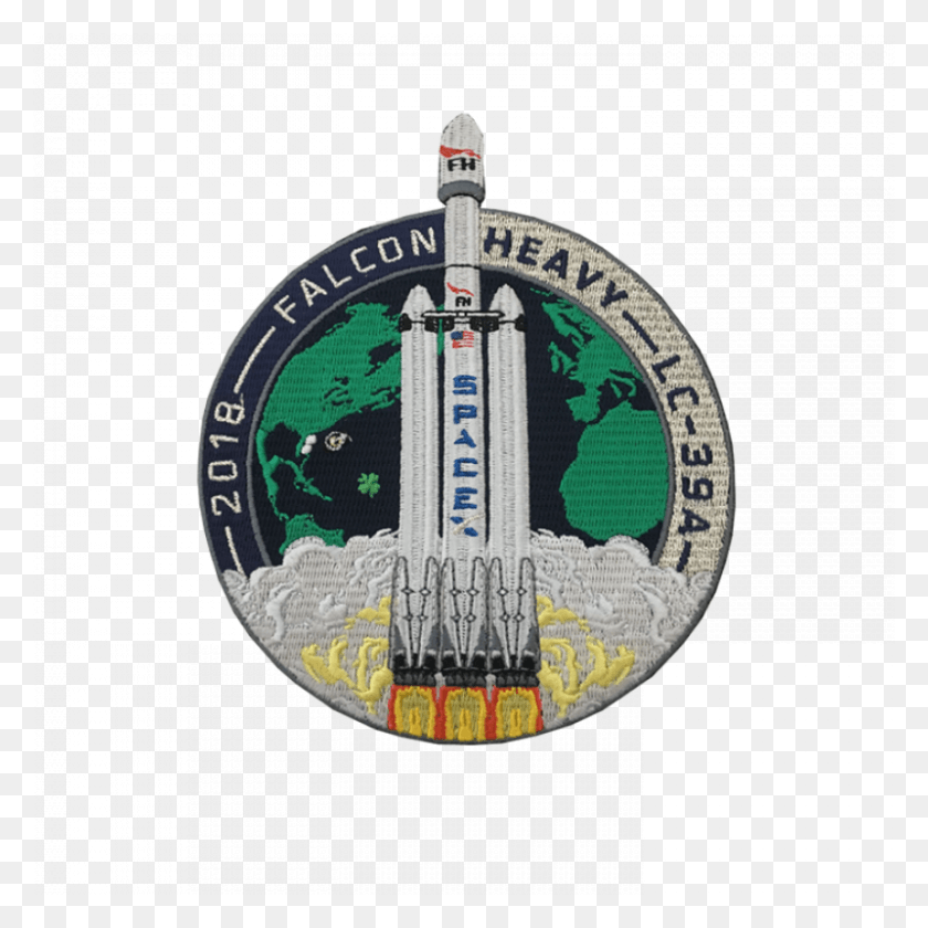 800x800 Нашивка Falcon Heavy Mission, Логотип, Символ, Товарный Знак Hd Png Скачать