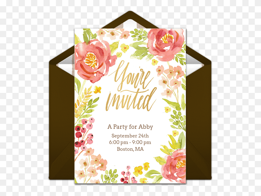 535x573 Fall Floral Online Invitation Save The Date, Flyer, Poster, Paper HD PNG Download