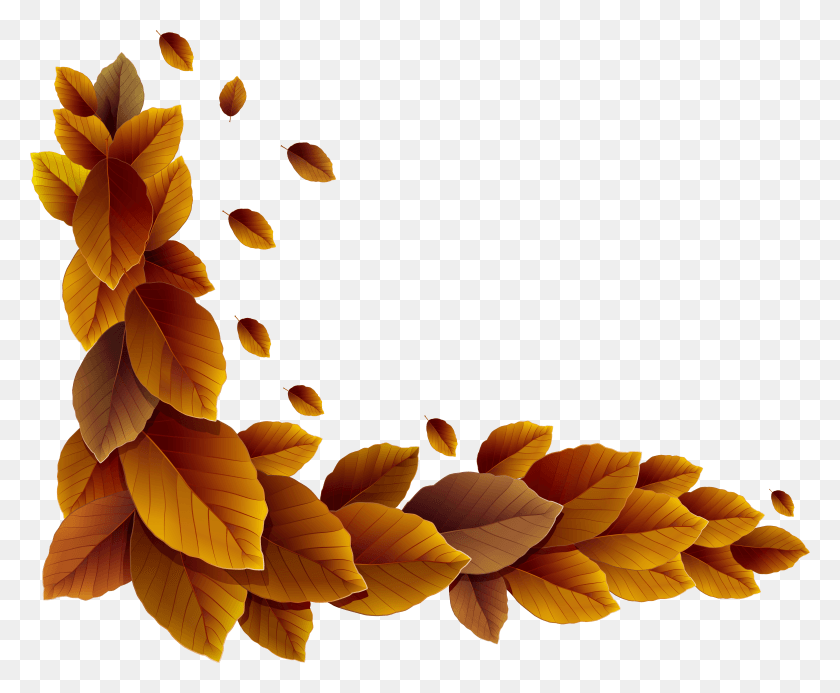 5934x4820 Fall Leaves Corner Decor Clipart Image HD PNG Download