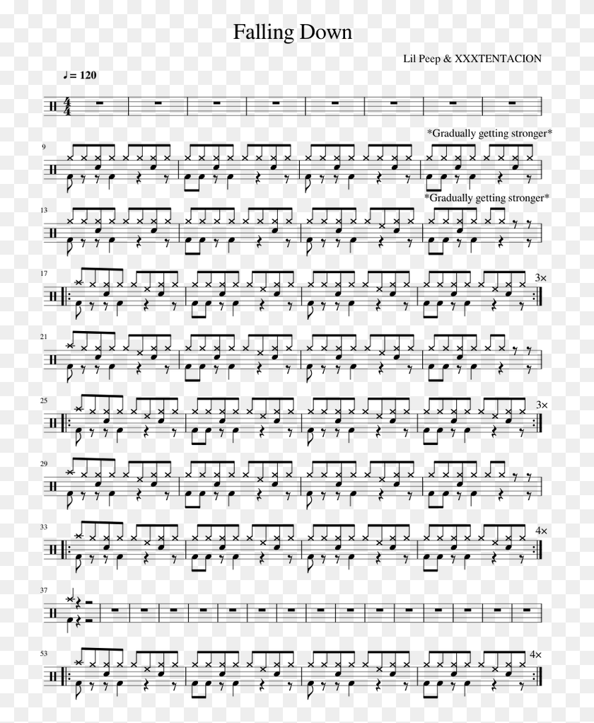 727x962 Falling Down Lil Peep Drums Sheet, Gray, World Of Warcraft HD PNG Download