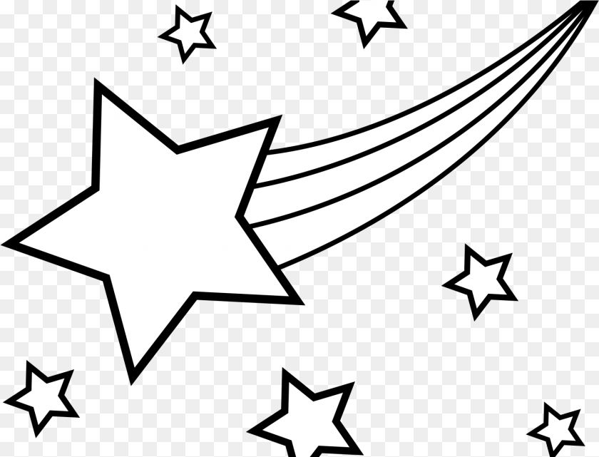 1575x1201 Falling Stars Clipart Black And White Shooting Star Svg Free, Star Symbol, Symbol, Blade, Dagger Sticker PNG