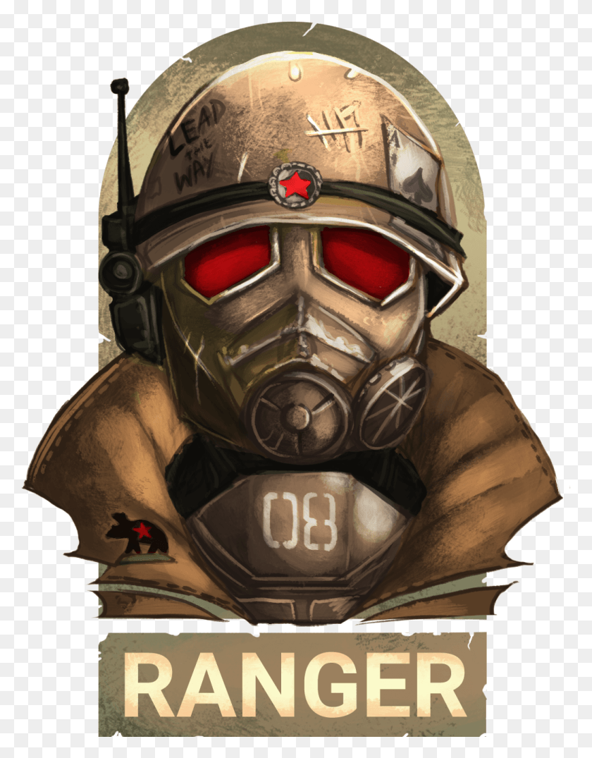 1038x1351 Fallout Nv Ranger Fanart Poster, Ropa, Vestimenta, Casco Hd Png
