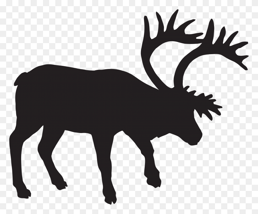 7846x6392 Fallow Deer Silhouette Clip Art Image, Animal, Mammal, Moose HD PNG Download