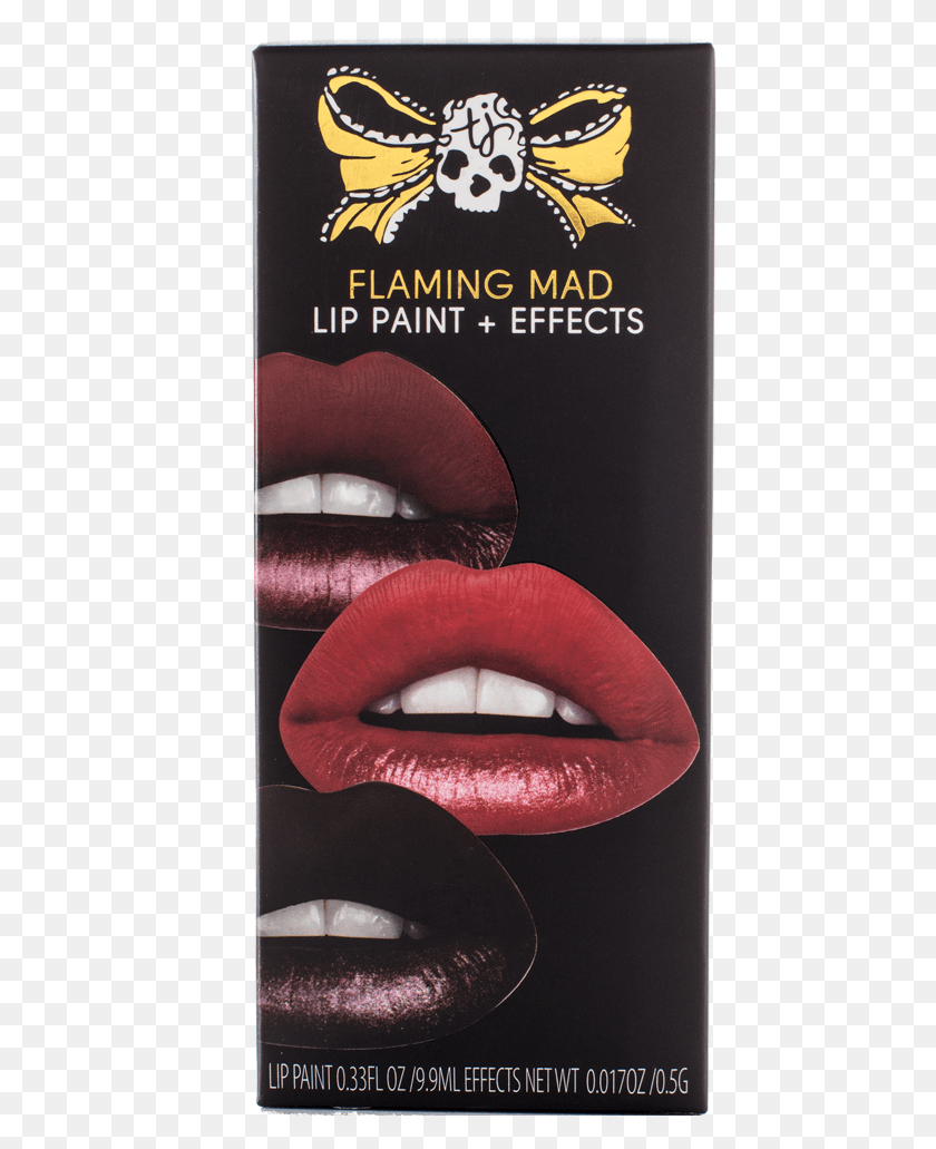 515x971 False Tattoo Junkee Flaming Mad Red Lip Paints Kit Lip Gloss, Mouth, Teeth, Cosmetics HD PNG Download