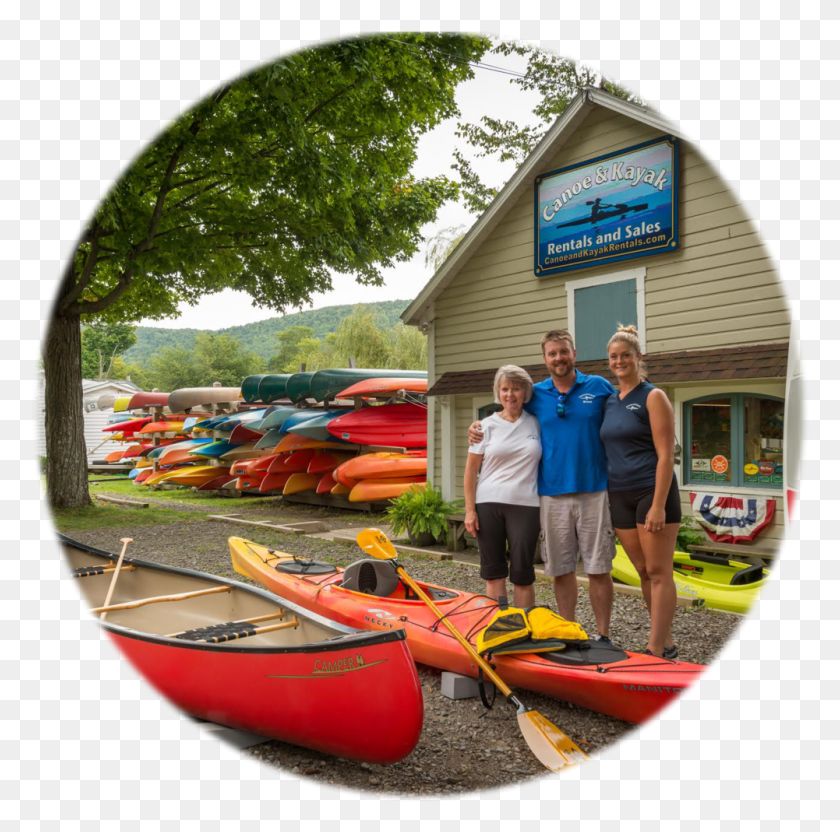 1001x992 Fam In Front Of Shop Cricle Sea Kayak, Canoe, Rowboat, Boat HD PNG Download