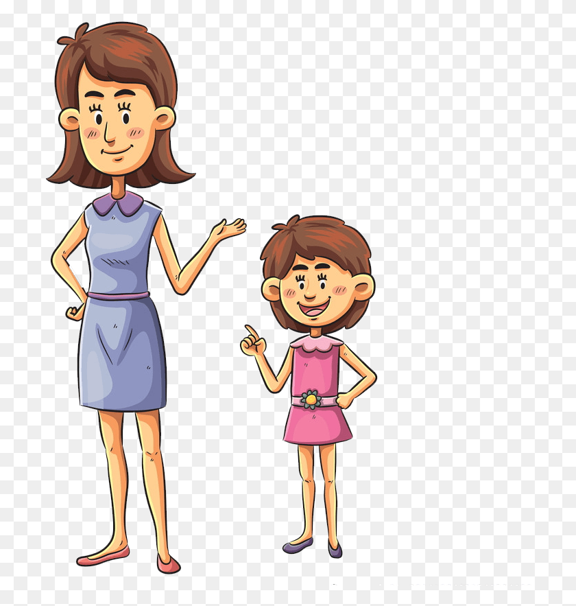 710x823 Family Cartoon Royalty Free Illustration Family Vector Character, Female, Person, Human HD PNG Download