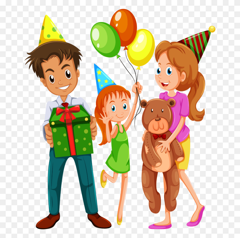 671x775 Family Clipart Birthday Party Imagenes De Familias Felices, Clothing, Apparel, Party Hat HD PNG Download