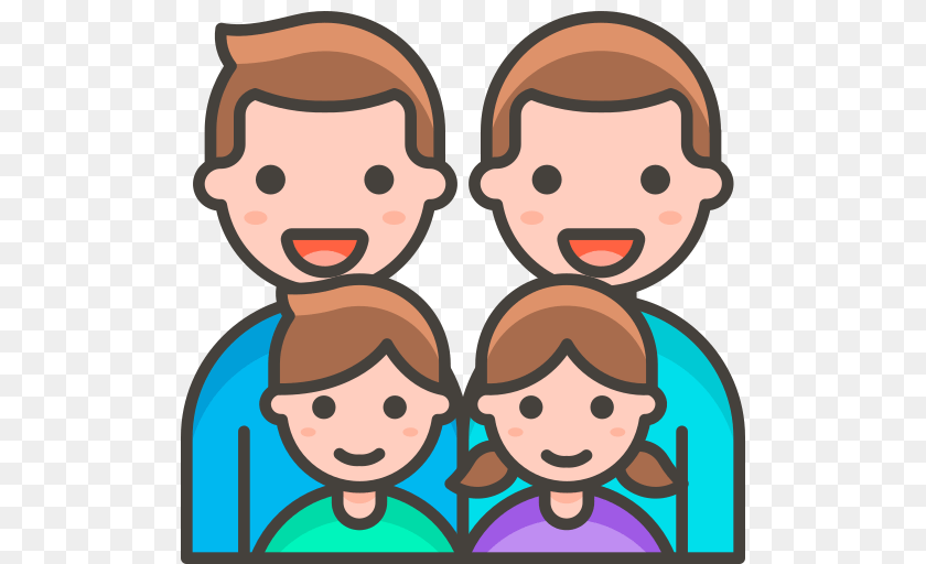 512x512 Family Man Man Girl Boy Icon Of Vector Emoji, Face, Head, Person, Baby Sticker PNG