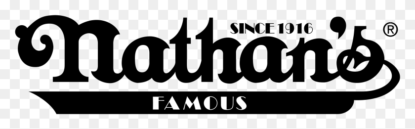 2191x567 Famous Logo Transparent Nathan39S Hot Dogs, Text, Alphabet, Logo Descargar Hd Png
