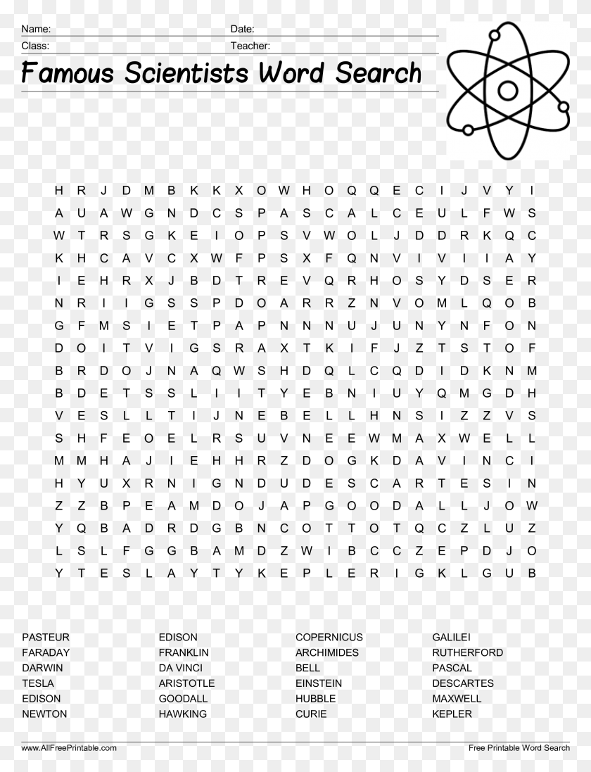2251x2995 Famous Scientists Word Search Main Image Batman Word Search Printable, Gray, Text HD PNG Download